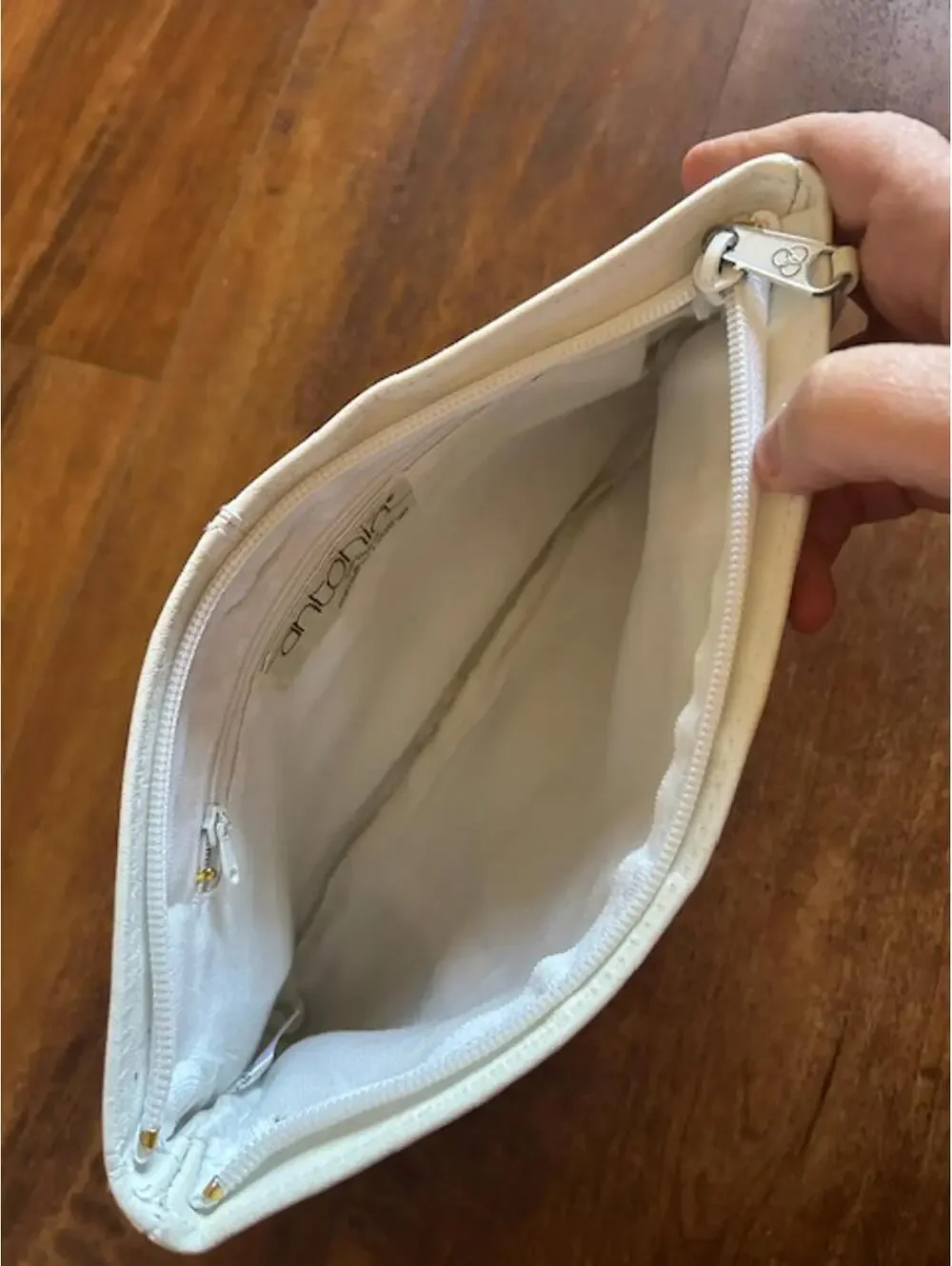 Antonia Designs Genuine Leather White Clutch Purse